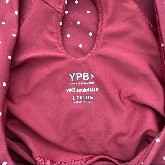 Abercrombie & Fitch Burgundy Polka Dot Mini Dress (Size L Short) - Picture 4 of 4